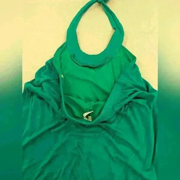 Studio Y Teal Women's Size Small Teal Halter Top With Beaded Neckline Tie Neck - Picture 10 of 13